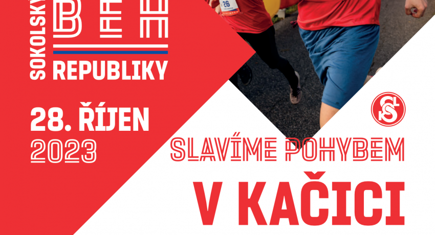 Plakát Sokoloský běh republiky Kačice 2023